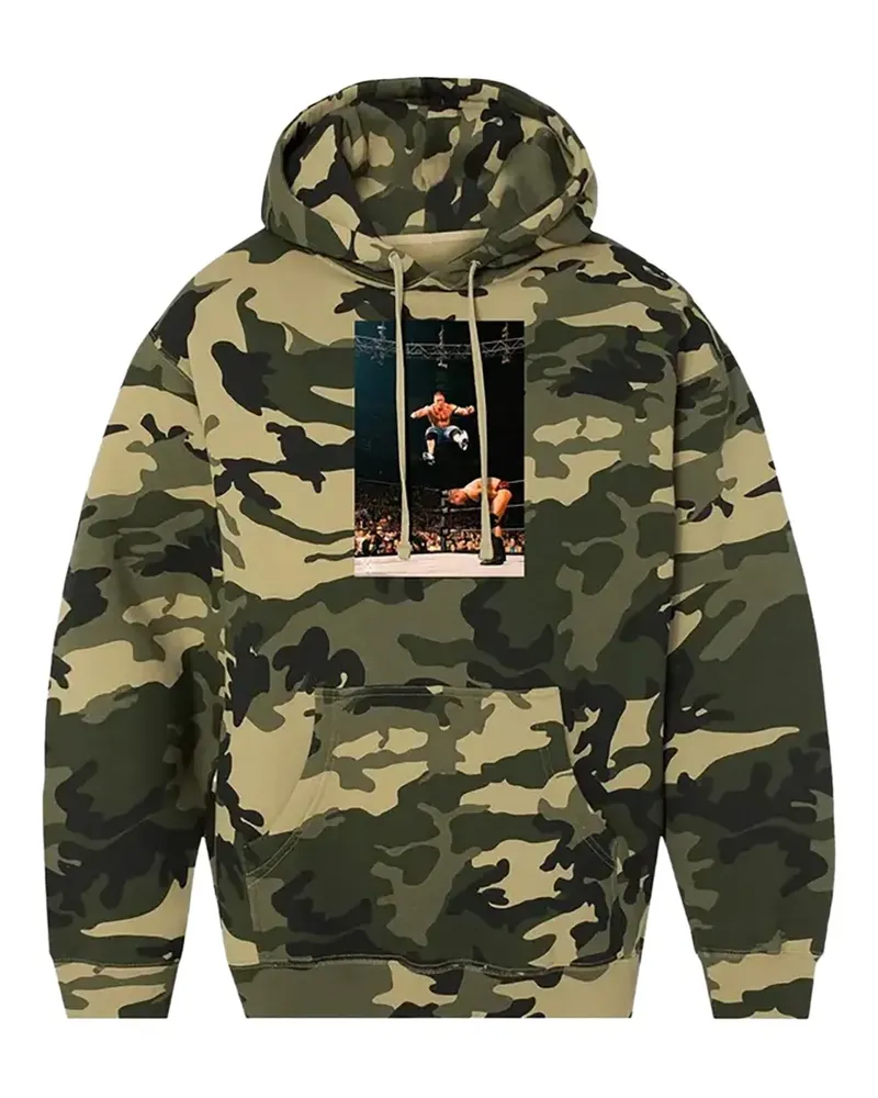 Anti Social Social Club x WWE camouflage-print hoodie - Grün Grün