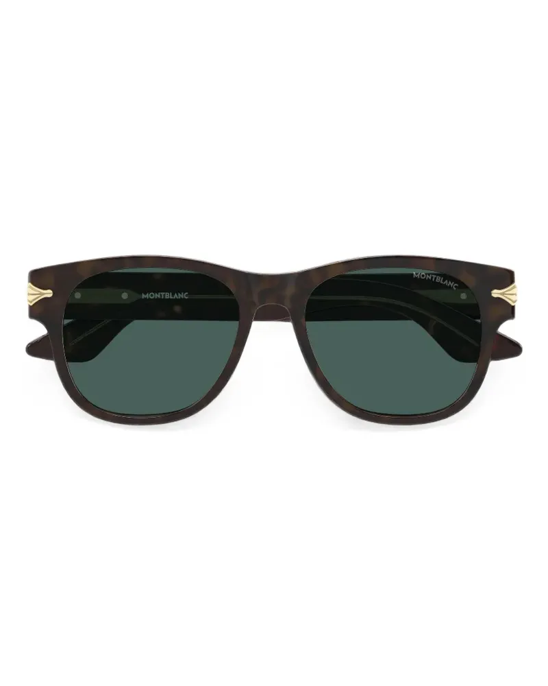 Montblanc Eckige Sonnenbrille in Schildpattoptik - Braun Braun