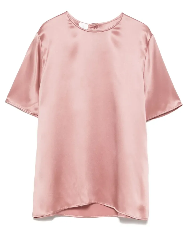 Eleventy Klassische Satinbluse - Rosa Rosa