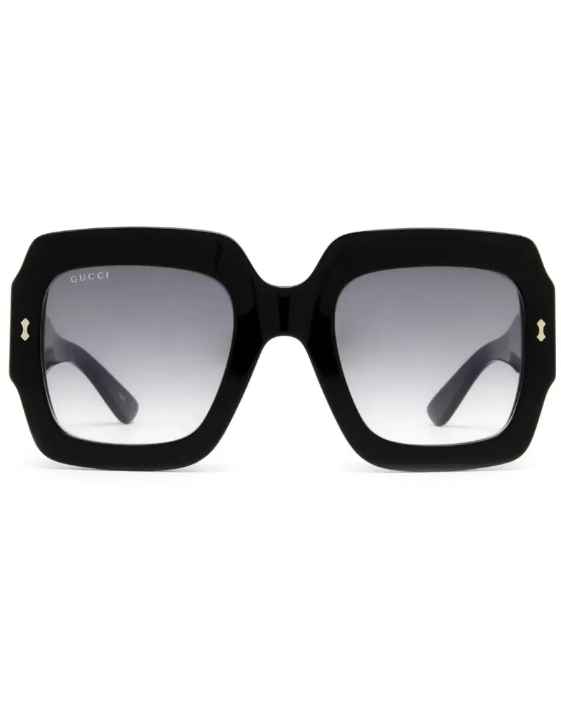 Gucci Sonnenbrille mit Oversized-Gestell - Schwarz Schwarz