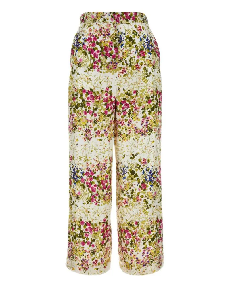 Max Mara Opersos Satinhose mit Print Nude