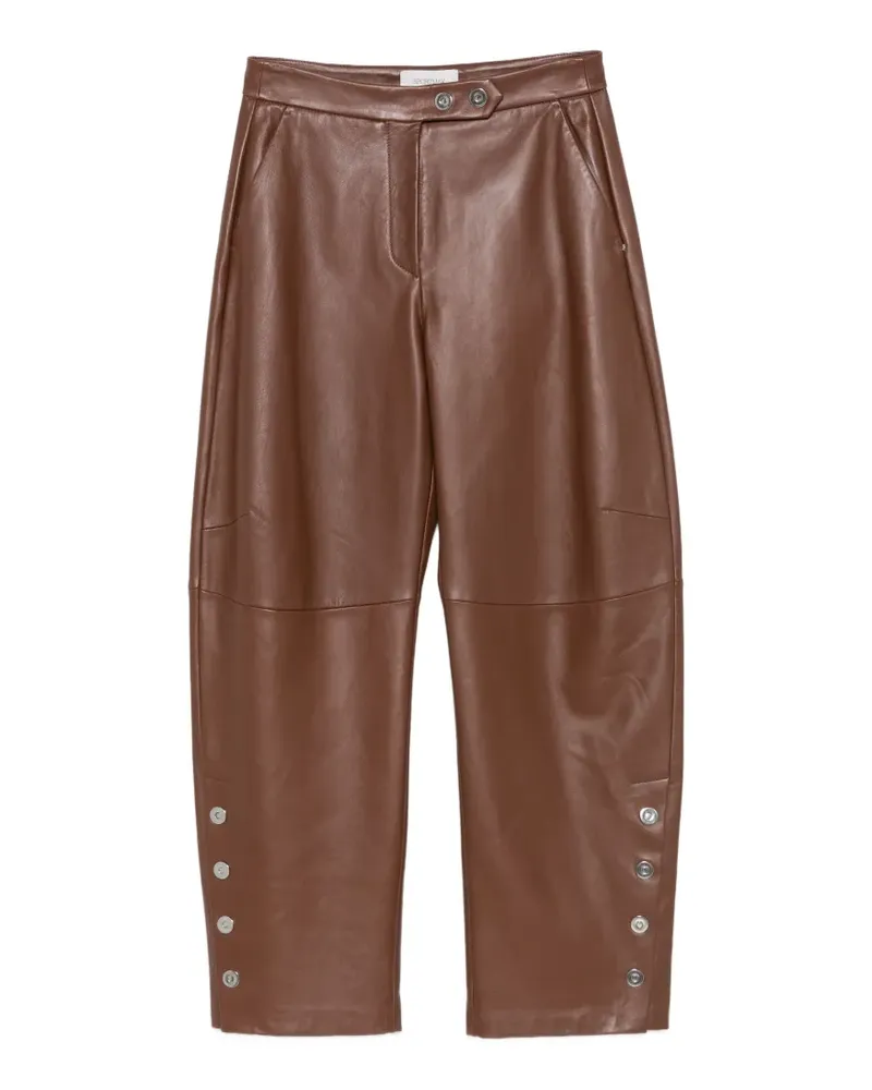 SPORTMAX Spacinepresa Lederhose mit Druckknöpfen - Braun Braun