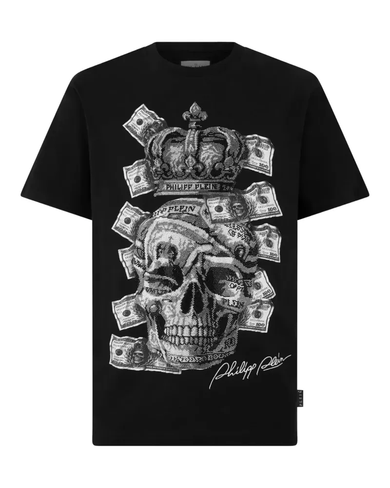 Philipp Plein Verziertes T-Shirt mit Totenkopf - Schwarz Schwarz