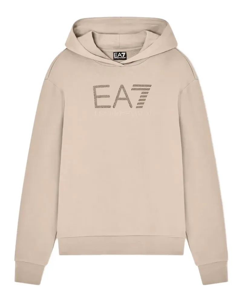 EA7 Hoodie mit Strass-Logo - Nude Nude