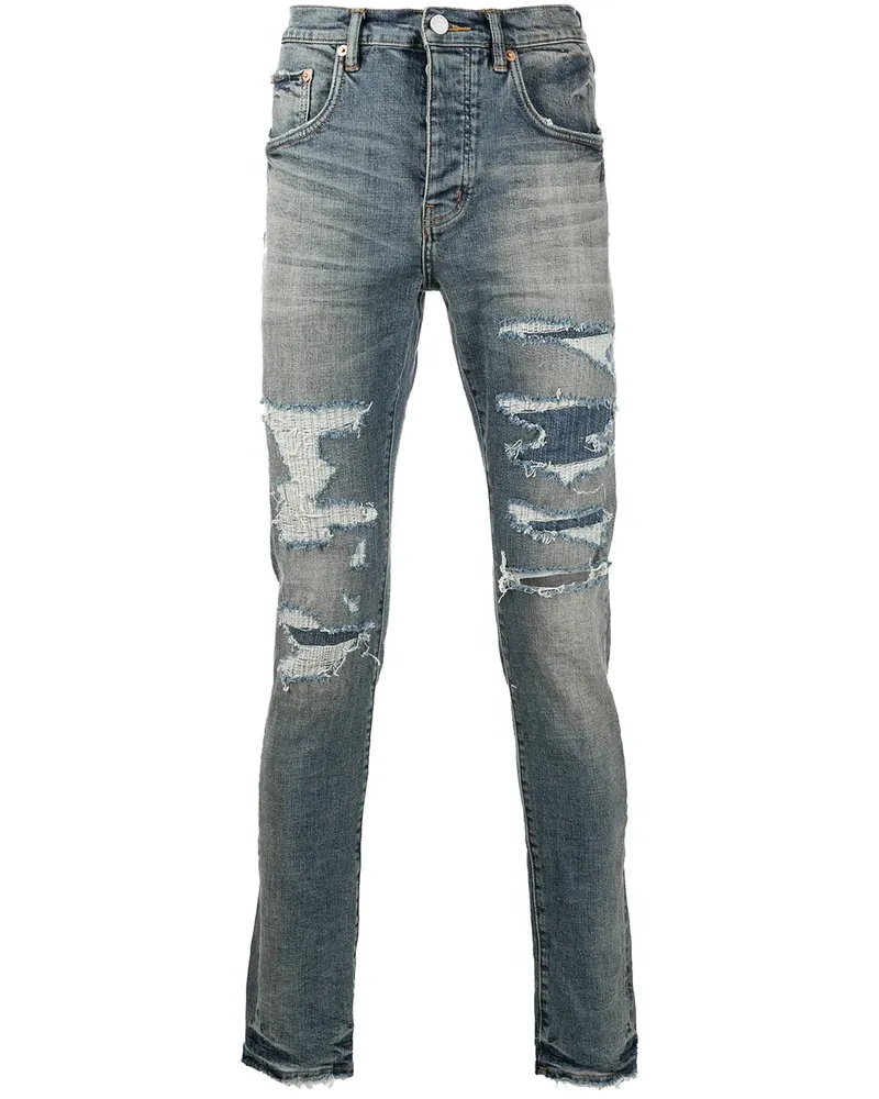 PURPLE BRAND Tief sitzende Slim-Fit-Jeans - INDIGO Indigo