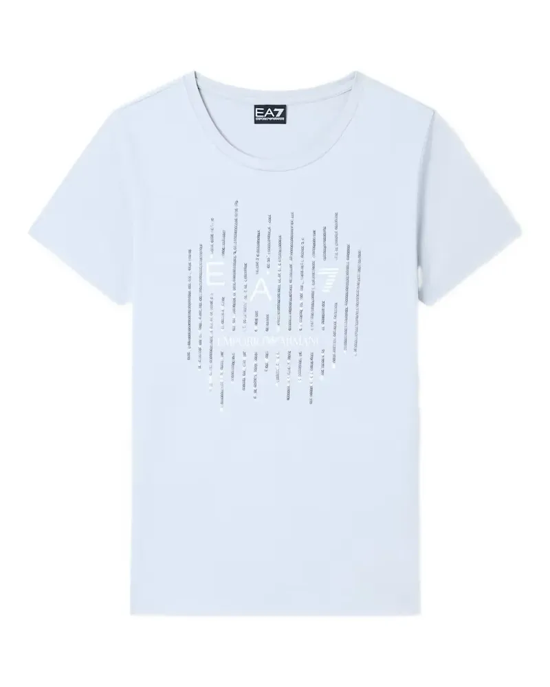 EA7 T-Shirt mit Pailletten - Blau Blau