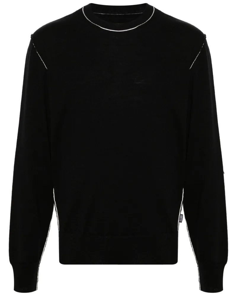 Maison Margiela Gauge 12 Pullover mit Kontrastdetails - Schwarz Schwarz