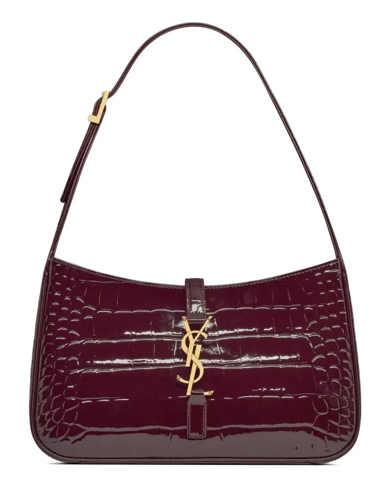 Saint Laurent Le 5 À 7 crocodile-effect leather shoulder bag - Rot Rot