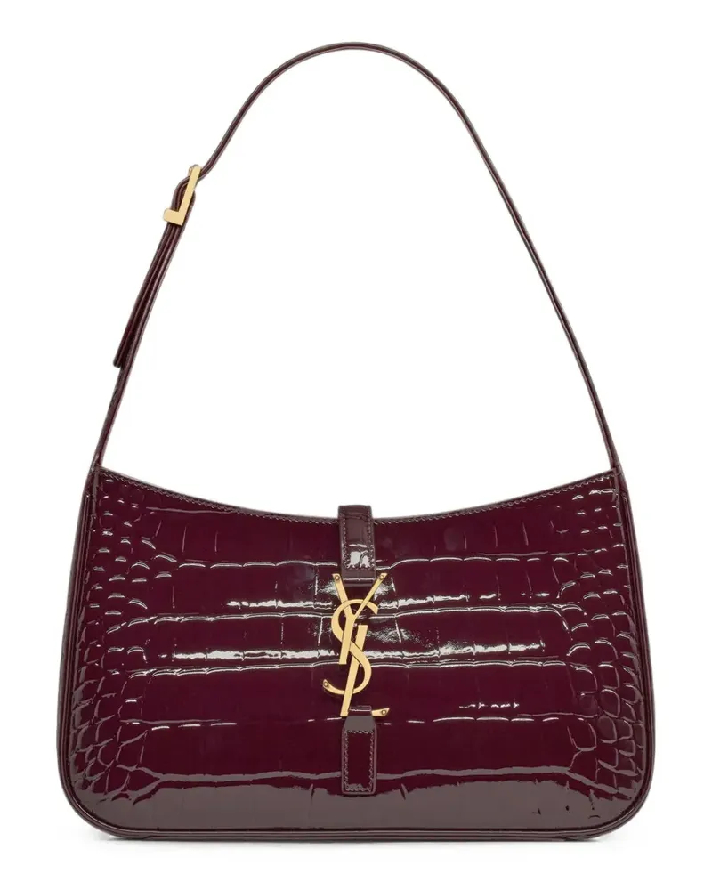 Saint Laurent Le 5 à 7 Schultertasche mit Kroko-Effekt - Rot Rot