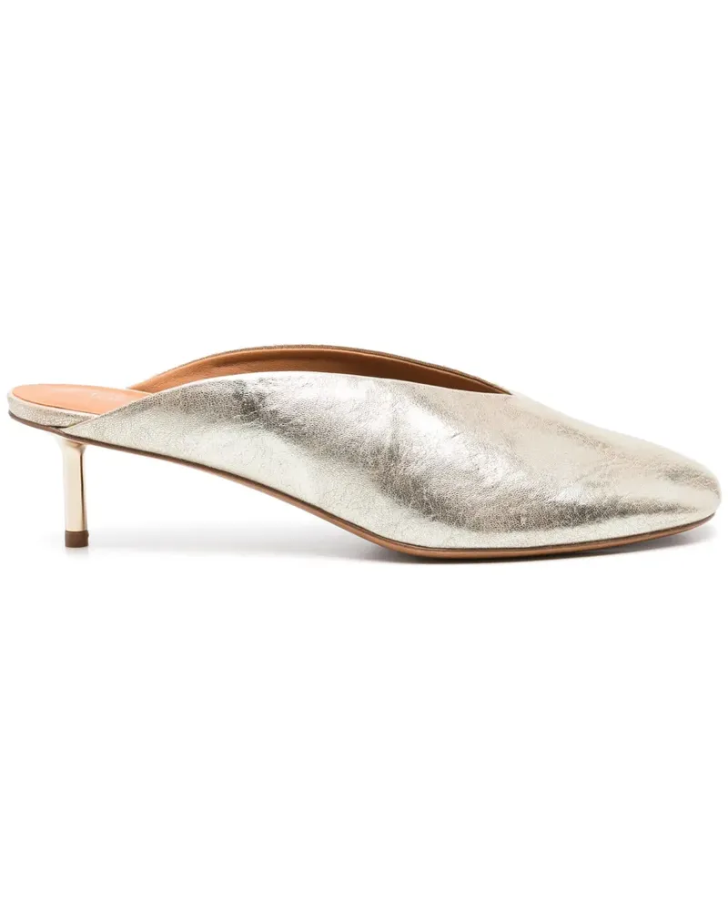 forte_forte Mules aus Leder, 50mm - Gold Gold
