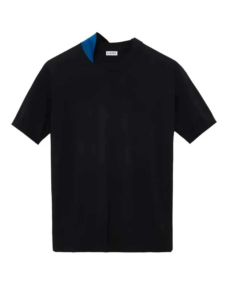 Loewe Anagram-embroidered asymmetric-neck sweater - Schwarz Schwarz