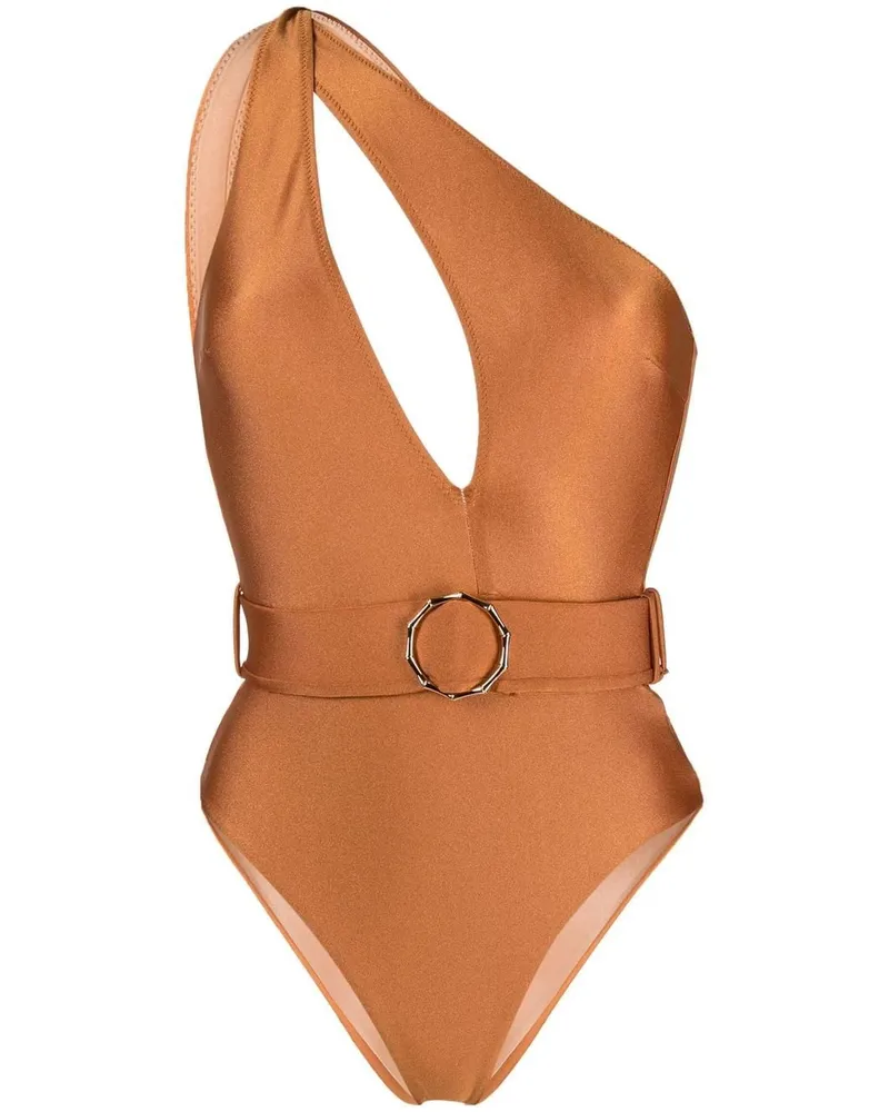 Noire Swimwear Asymmetrischer Badeanzug - Nude Nude