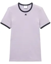 Courrèges T-Shirt mit Kontrastrand Grau