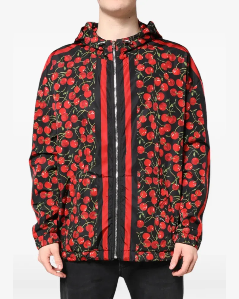 Dolce & Gabbana Kapuzenjacke mit Kirschen - Schwarz Schwarz