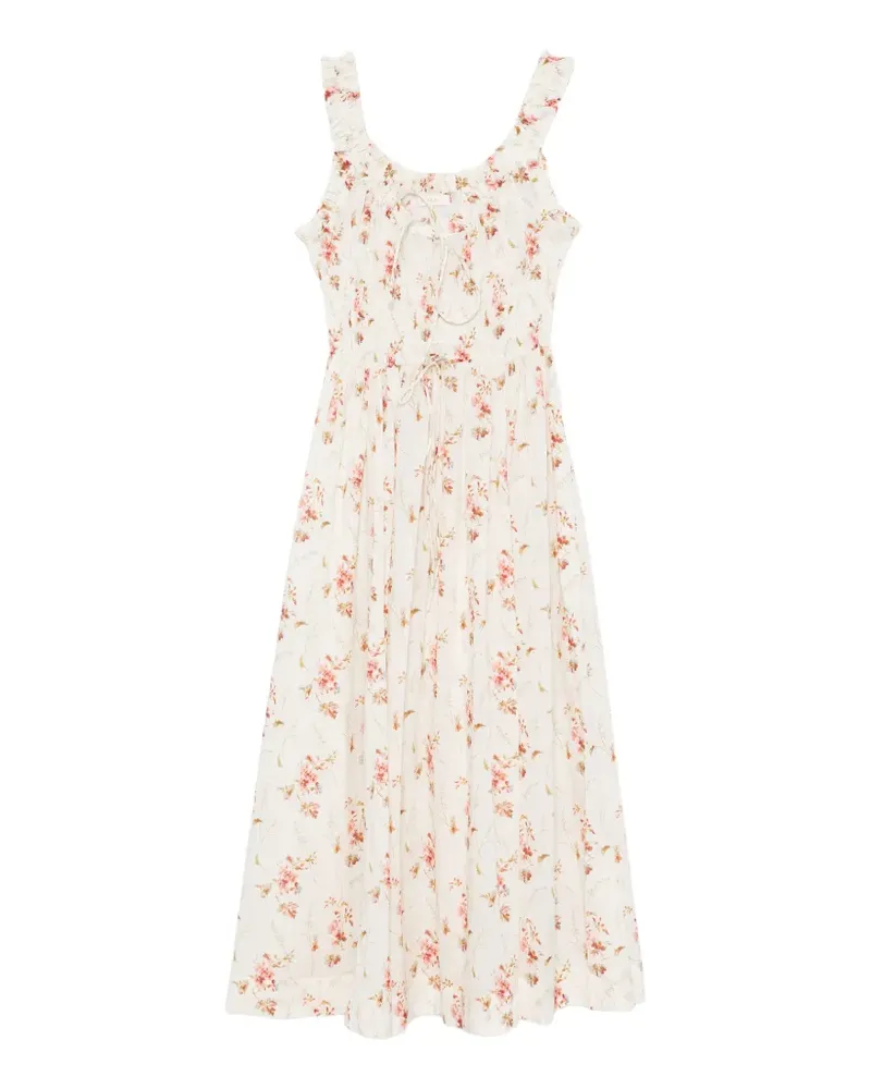 DÔEN Emmaretta floral-print midi dress - Weiß Weiß