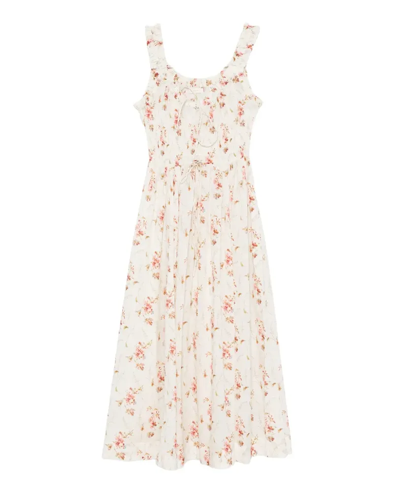 DÔEN Emmaretta floral-print midi dress - Weiß Weiß
