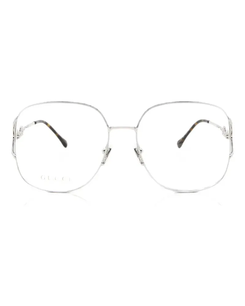 Gucci Oversized-Brille in Schildpattoptik - Silber Silber