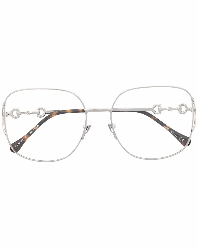 Gucci Oversized-Brille in Schildpattoptik - Silber Silber