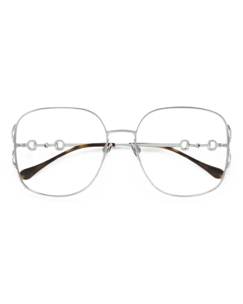 Gucci Oversized-Brille in Schildpattoptik - Silber Silber
