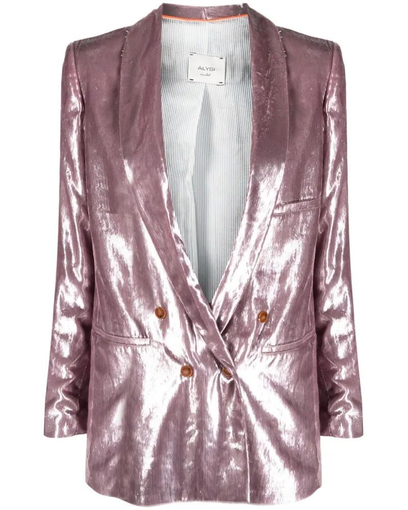 ALYSI Einreihiger Blazer mit Schalkragen - Violett Violett