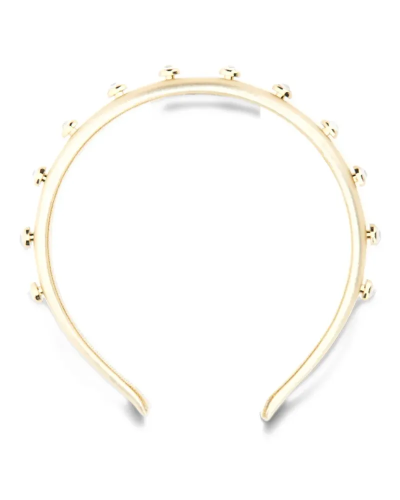 RED Valentino crystal-embellished padded headband - Gold Gold