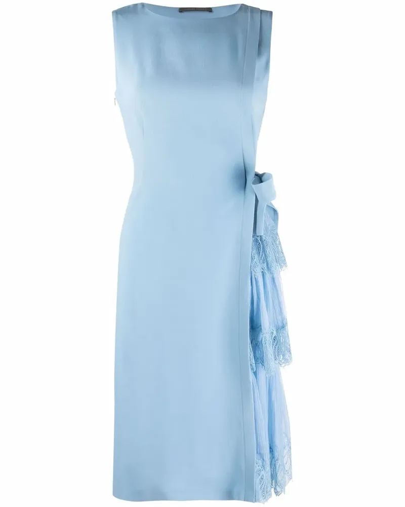 Alberta Ferretti Trägerkleid mit Rüschen - Blau Blau