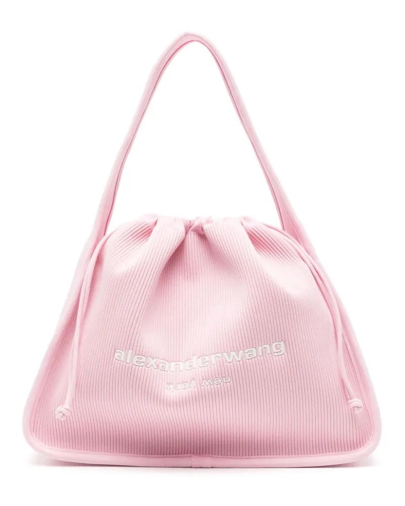 Alexander Wang Große Ryan Tote Bag aus Rippstrick Rosa