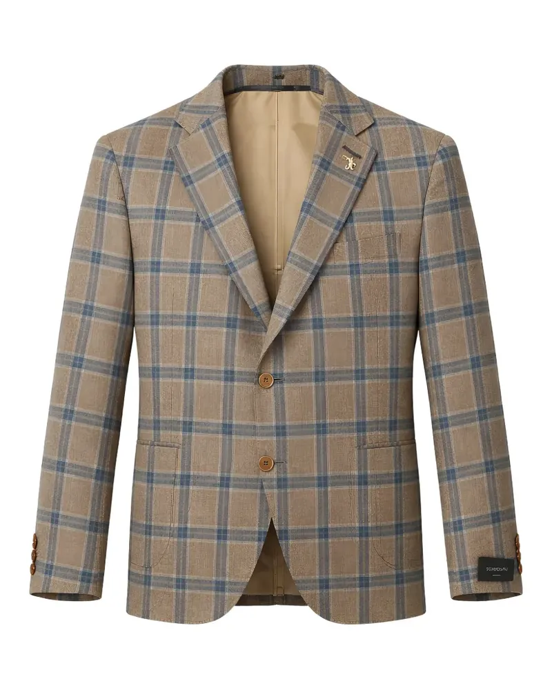 Tombolini check-pattern blazer - Nude Nude