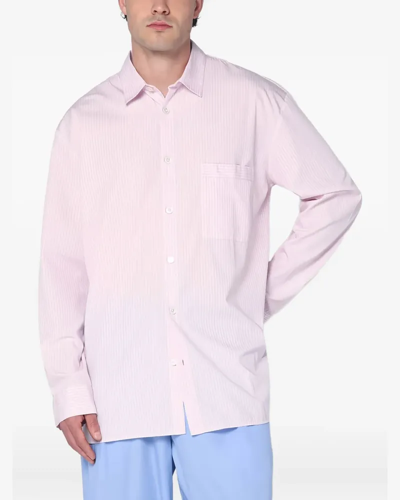 TEKLA Hemd mit Nadelstreifen - Rosa Rosa