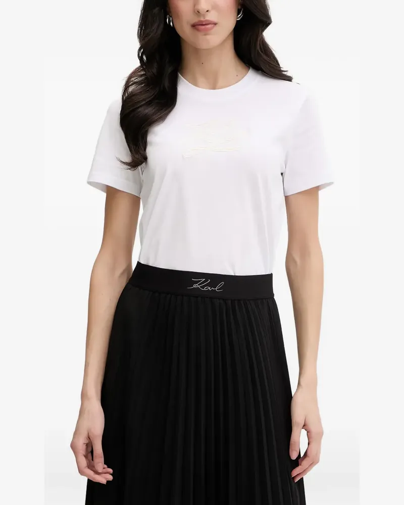 Karl Lagerfeld embroidered-logo T-shirt - Weiß Weiß