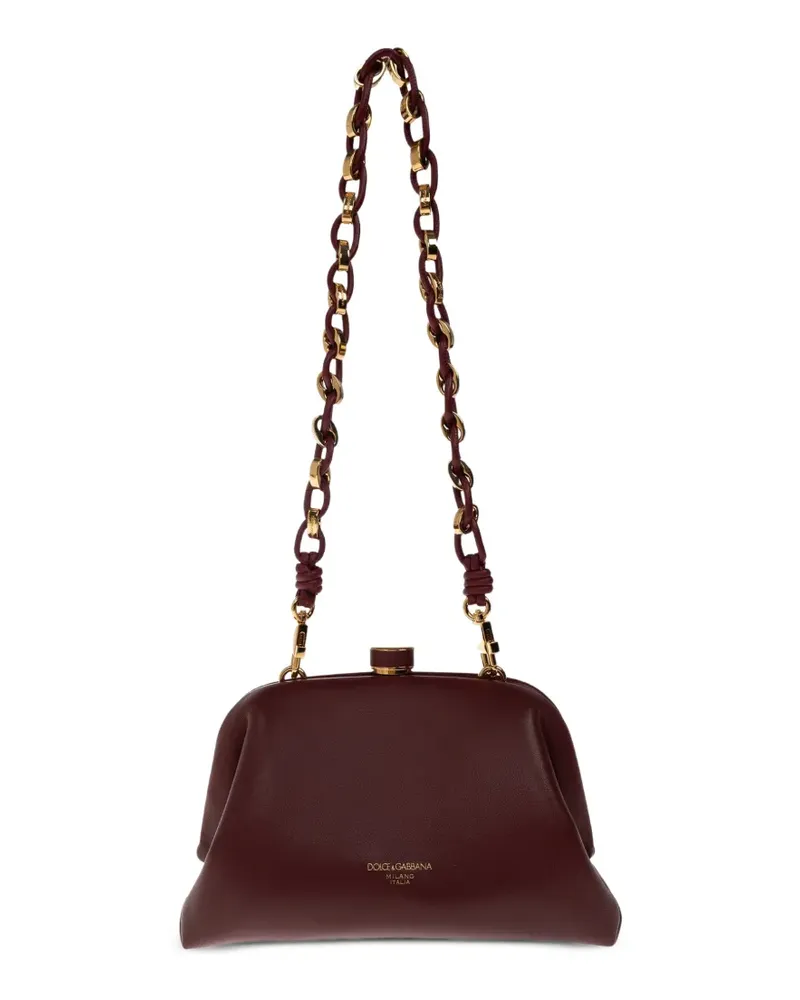 Dolce & Gabbana Mini Grandma Clutch aus Leder - Rot Rot