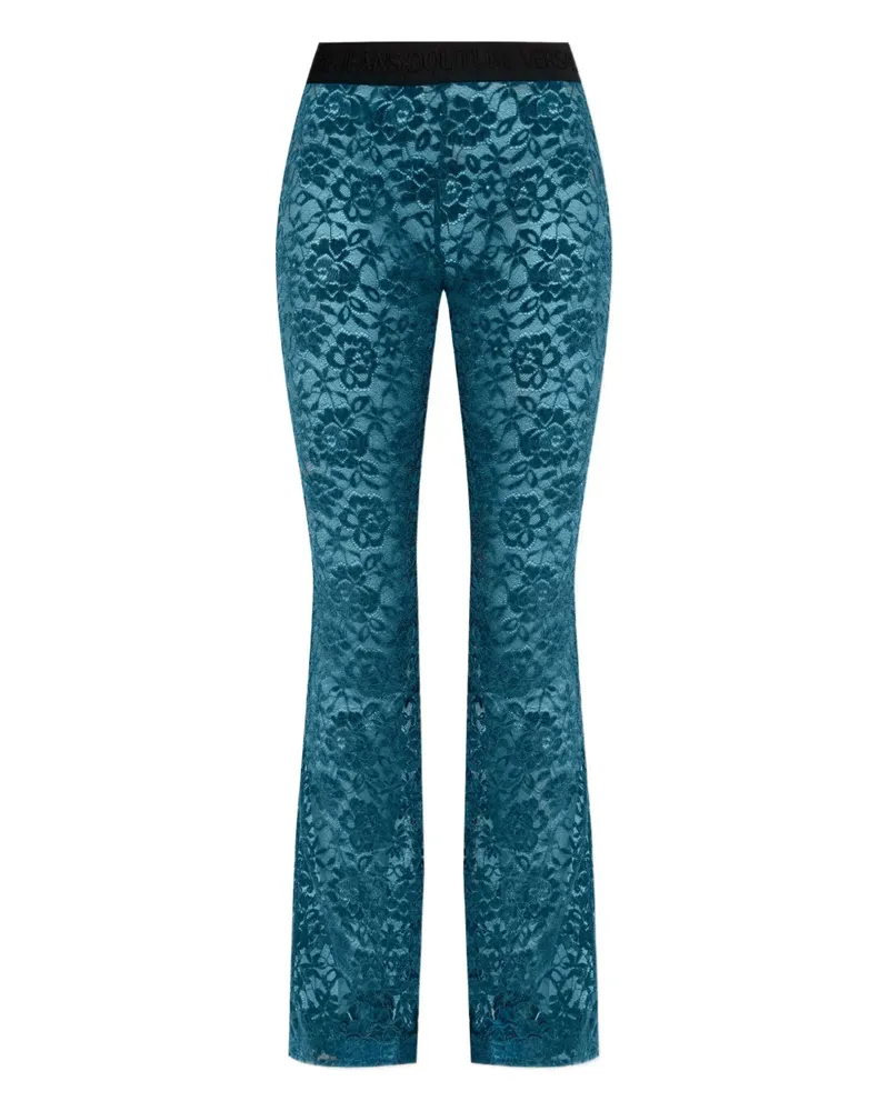 Versace Jeans lace flared trousers - Blau Blau
