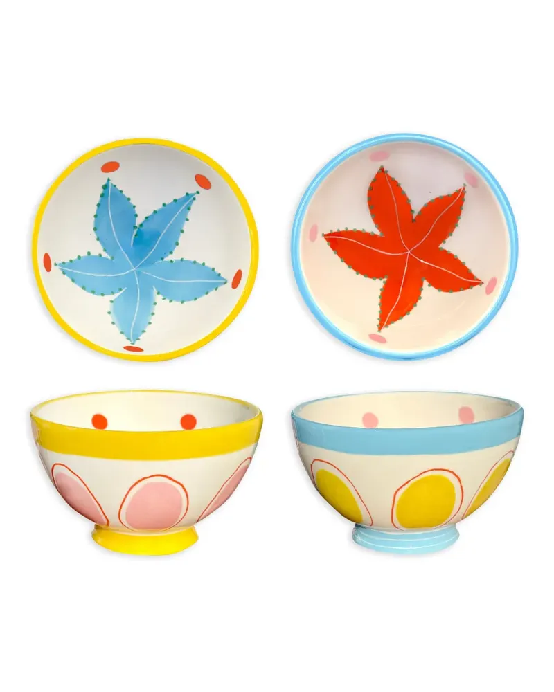 Laetitia Rouget Schalen mit Seesterne-Print (2er-Set) - Weiß Weiß