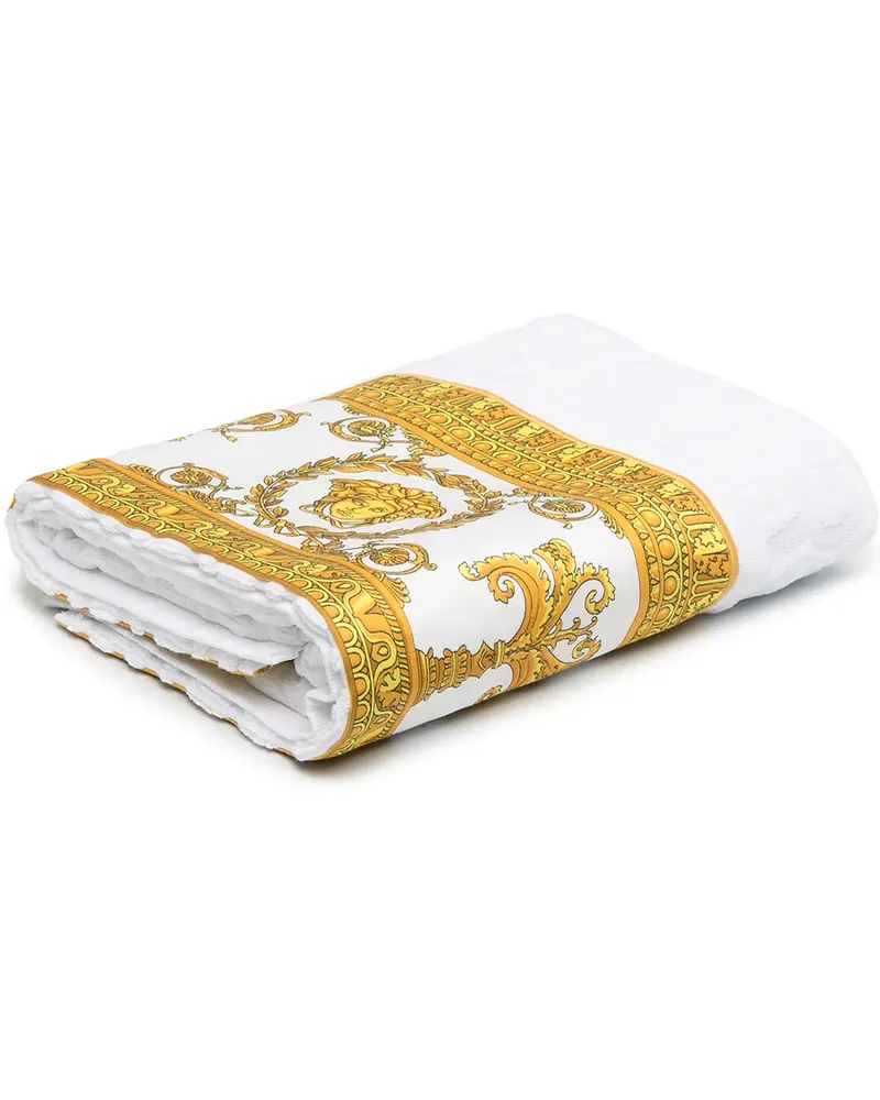 Versace Badetuch mit Logo - Weiß Weiß