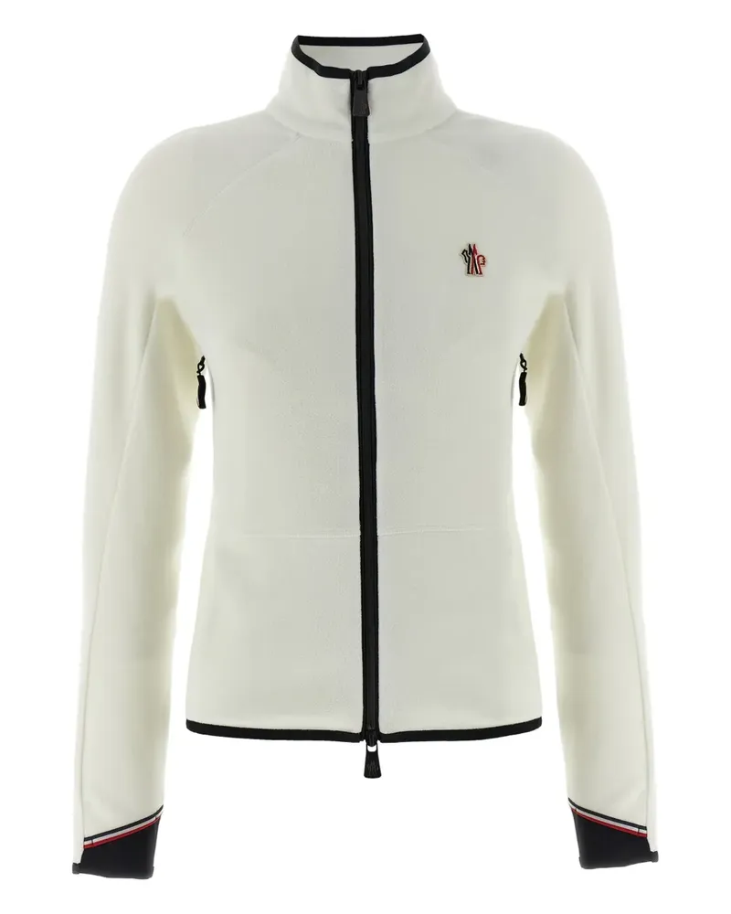 Moncler logo-patch zip fleece sweatshirt - Weiß Weiß