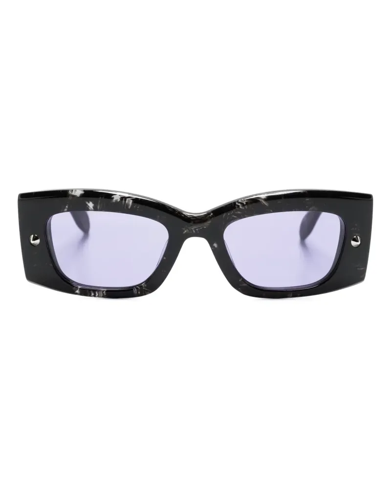 Alexander McQueen Bold Sonnenbrille mit Logo-Print - Schwarz Schwarz