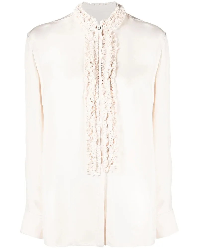 Jil Sander Bluse mit Rüschenbesatz - Nude Nude