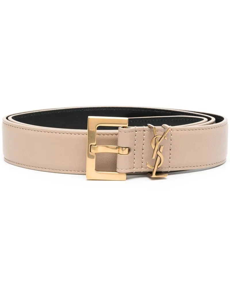 Saint Laurent Gürtel mit Monogramm - Nude Nude