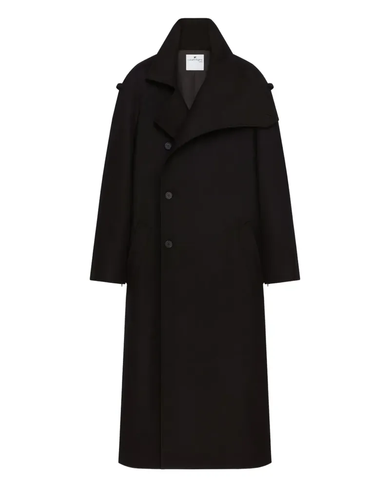 Courrèges Zweireihiger Trenchcoat - Schwarz Schwarz