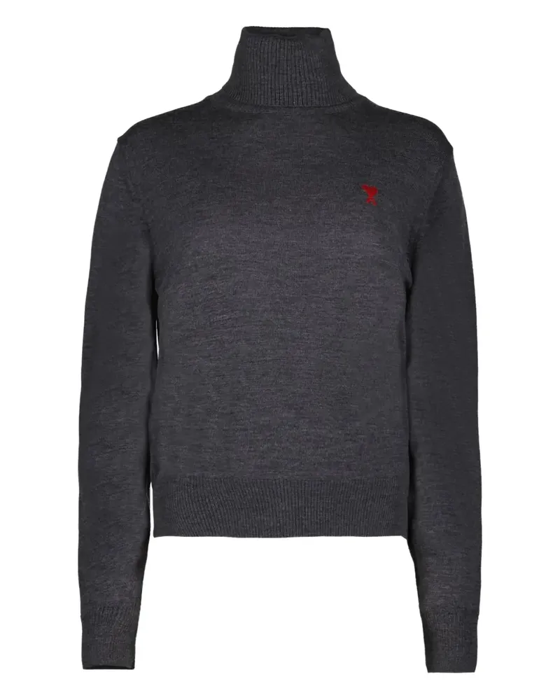 AMI Paris Ami de Coeur Merinopullover - Grau Grau