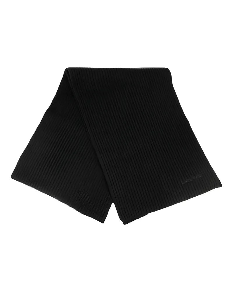 Lanvin ribbed logo scarf - Schwarz Schwarz