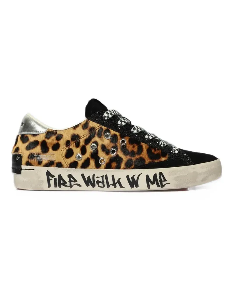 Crime distressed leopard-print sneakers - Schwarz Schwarz