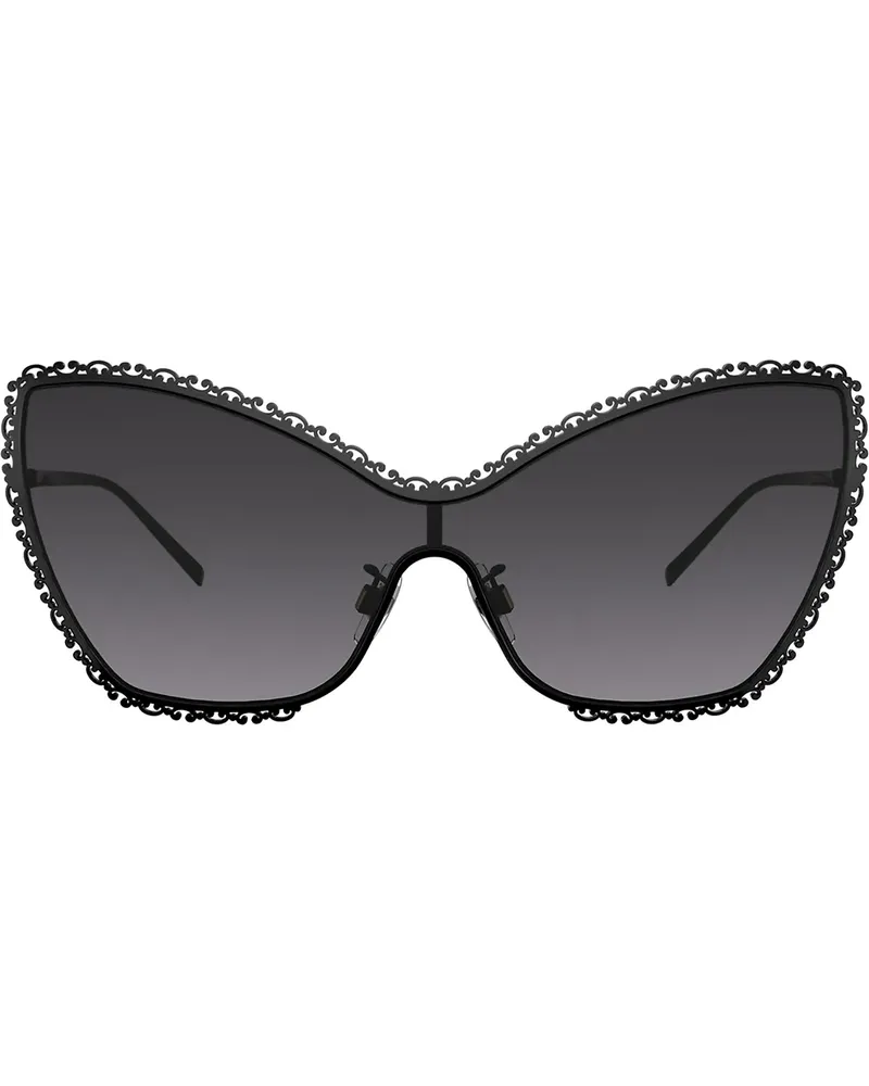 Dolce & Gabbana Filigrane Oversized-Sonnenbrille - Schwarz Schwarz