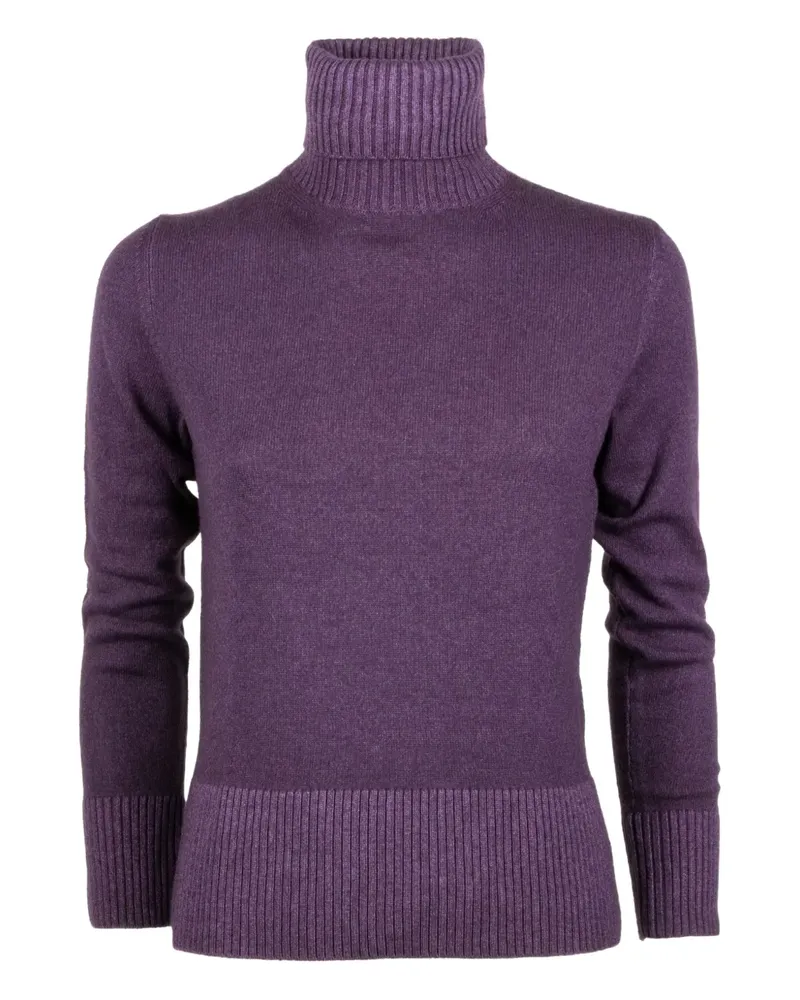 BASE Milano ribbed roll-neck sweater - Violett Violett