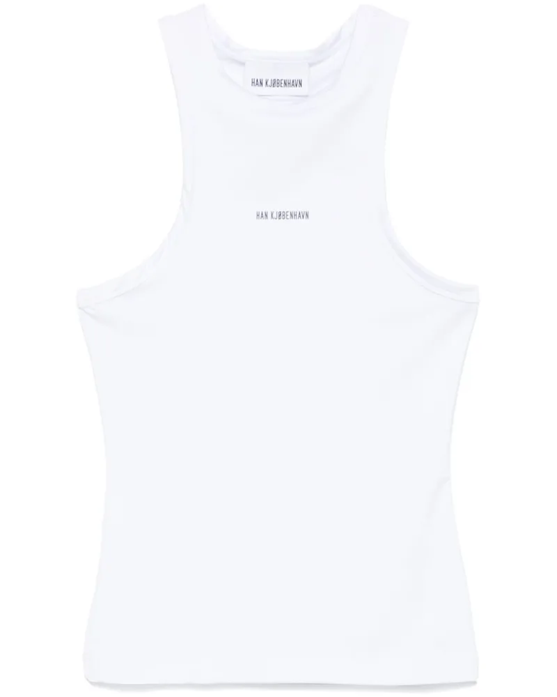 Han Kjøbenhavn Racerback-Top mit Logo-Applikation - Weiß Weiß