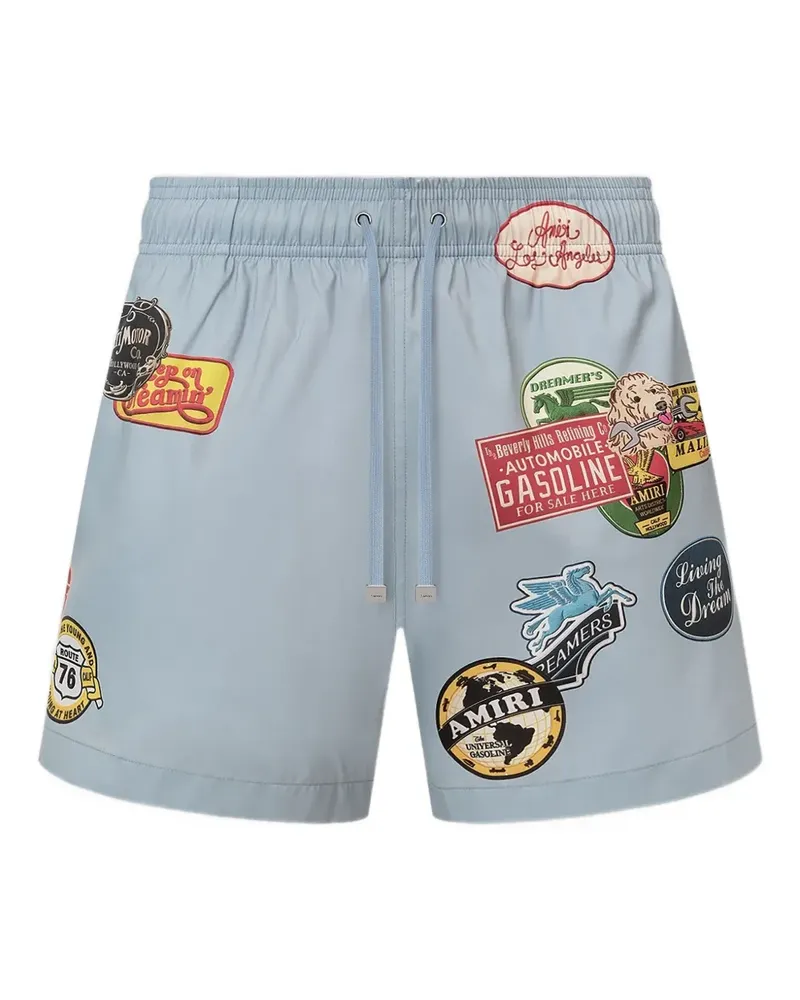 Amiri Badeshorts mit Patch - Blau Blau
