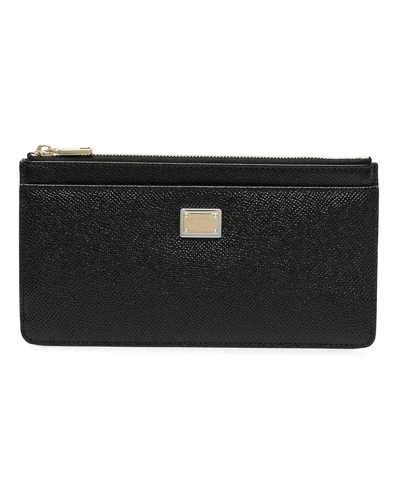 Dolce & Gabbana Portemonnaie mit Logo-Schild - Schwarz Schwarz