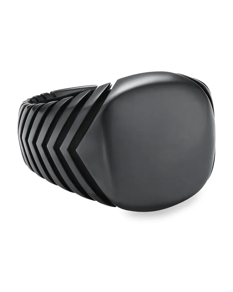 David Yurman Chevron Siegelring - Schwarz Schwarz