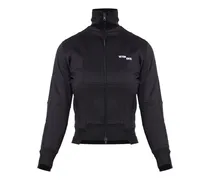 Reißverschluss-Sweatshirt mit Logo - Schwarz