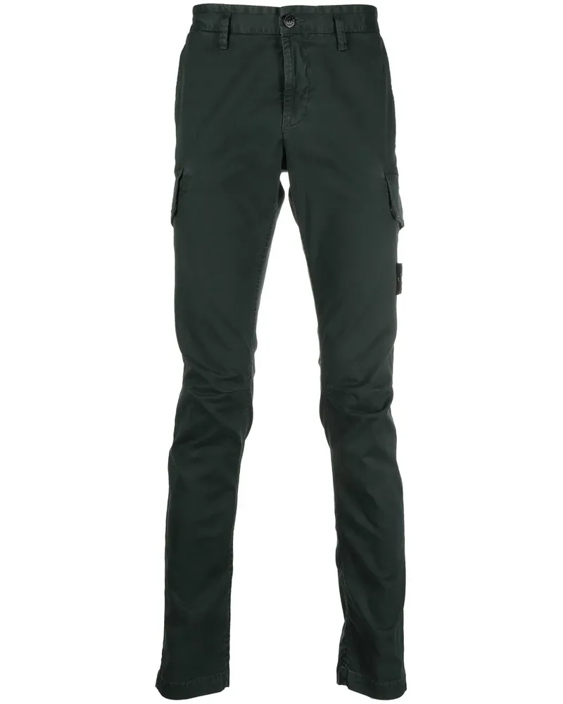 Stone Island Cargohose mit Kompass-Patch - Grün Grün